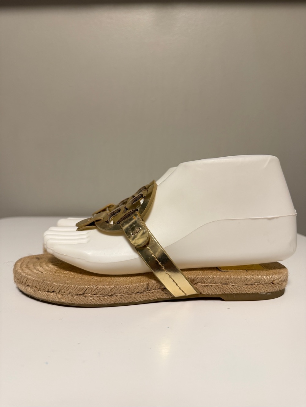 Tory Burch Miller Espadrilla Gold Metallic Leather Sandals Women’s US 6-6.5